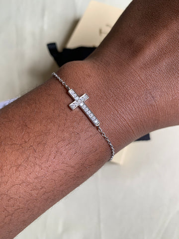Studded cross bracelet
