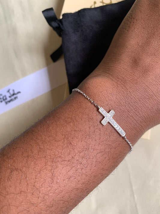Studded cross bracelet
