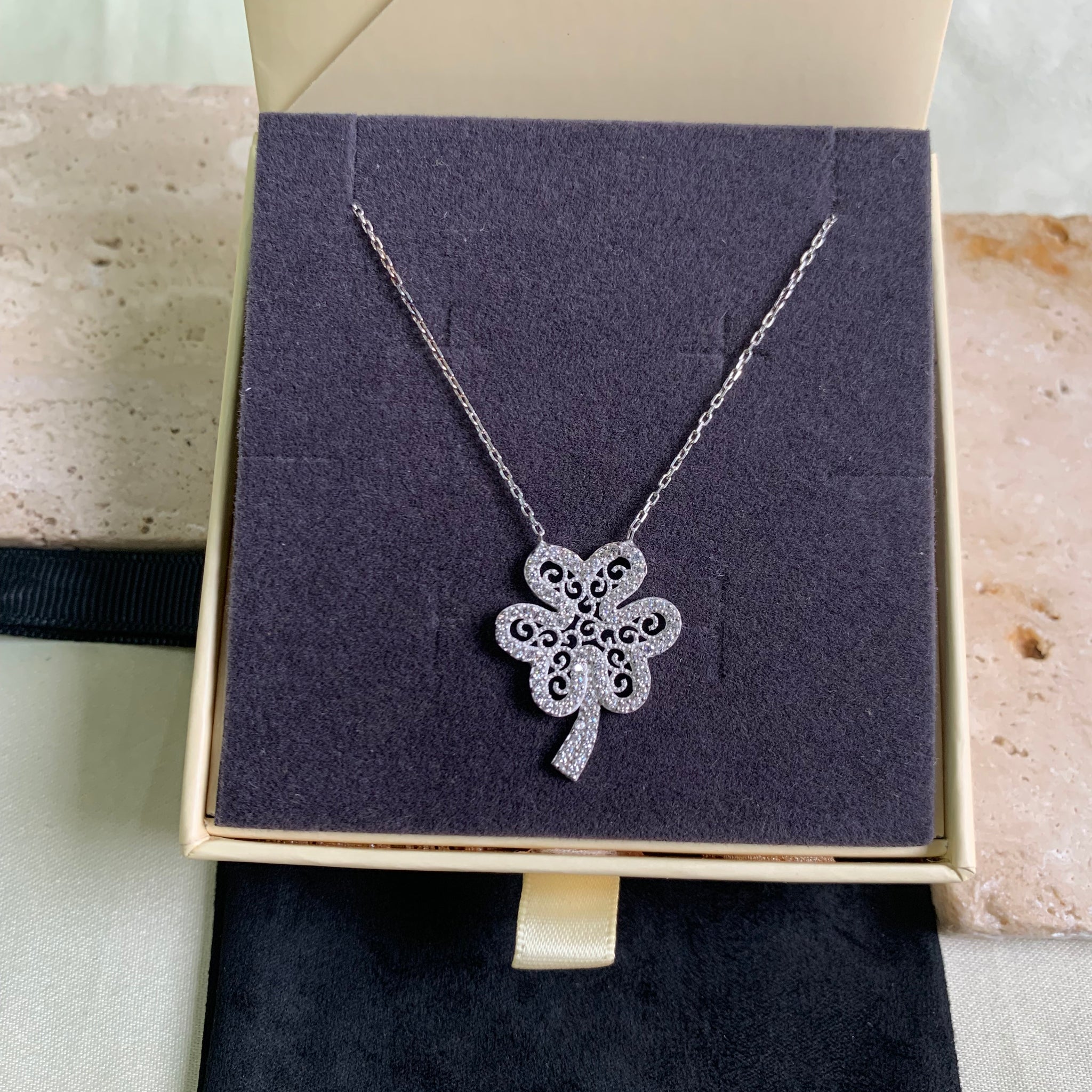 Studded Clover Necklace