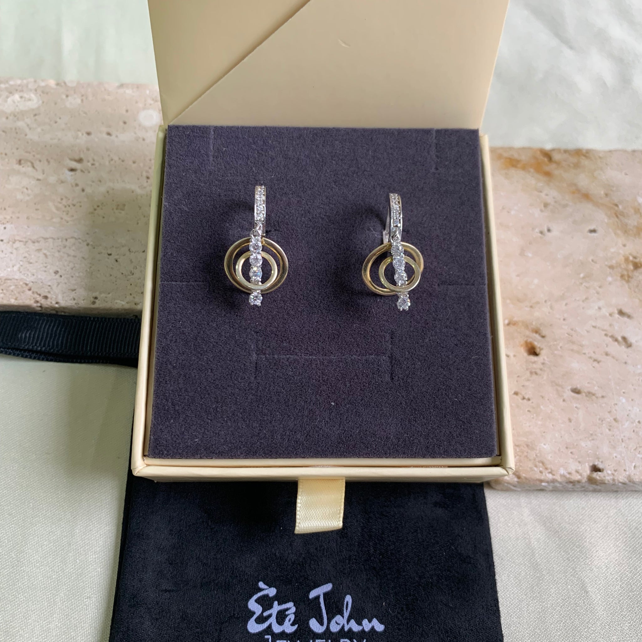Two Toned Hoops Earring