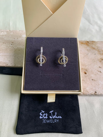 Two Toned Hoops Earring