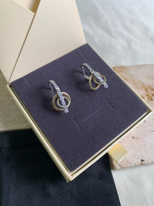 Two Toned Hoops Earring