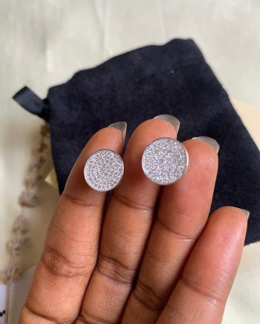 Round Flat CZ Stud