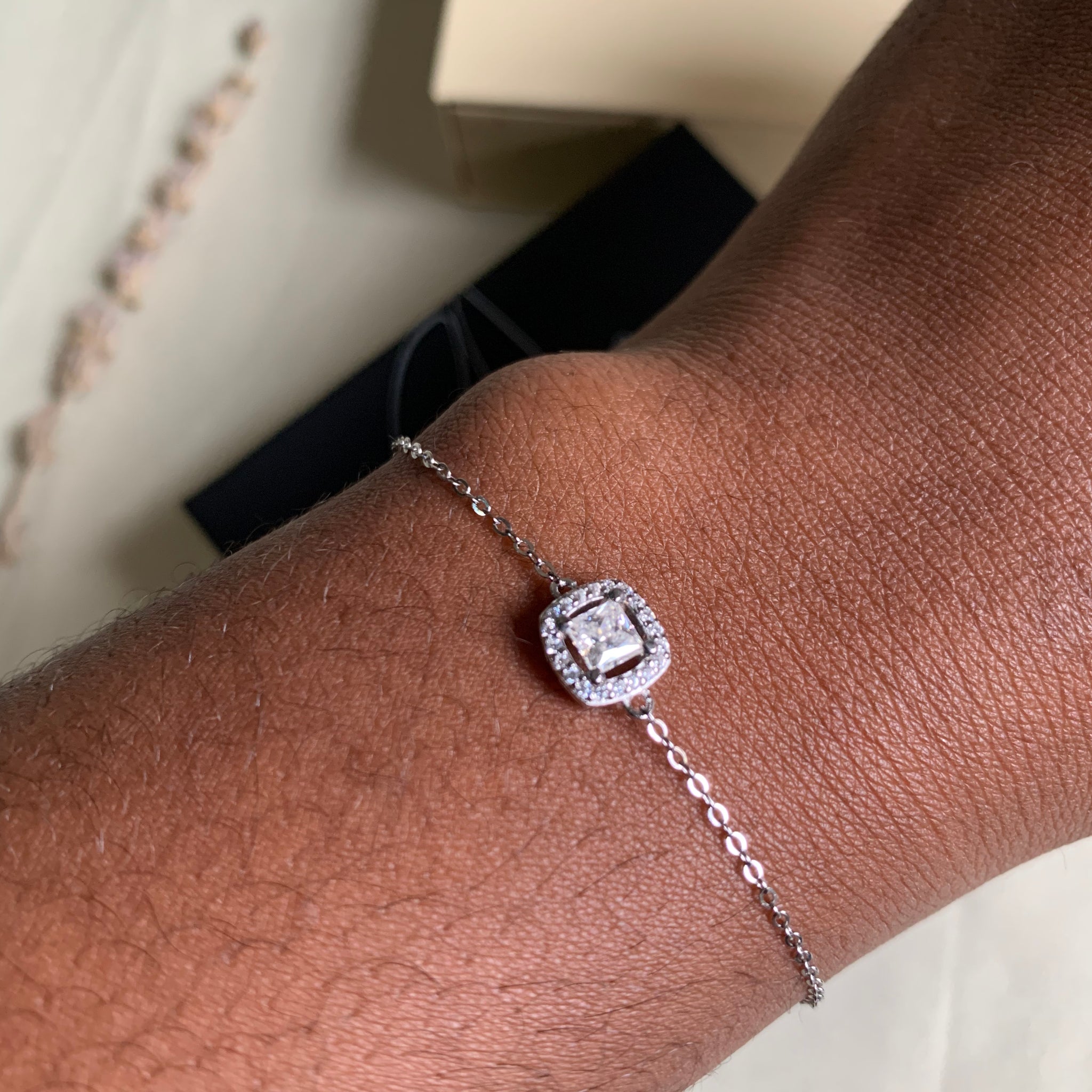 Moissanite square bracelet