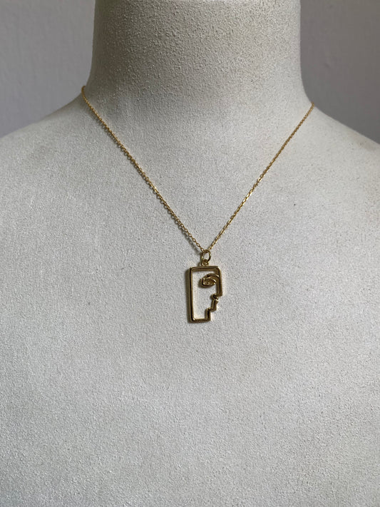 Hollow Face Necklace