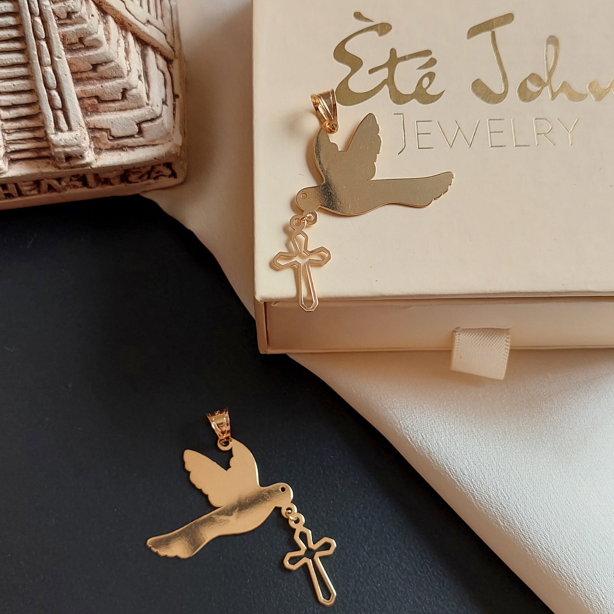 Dove and Cross pendant